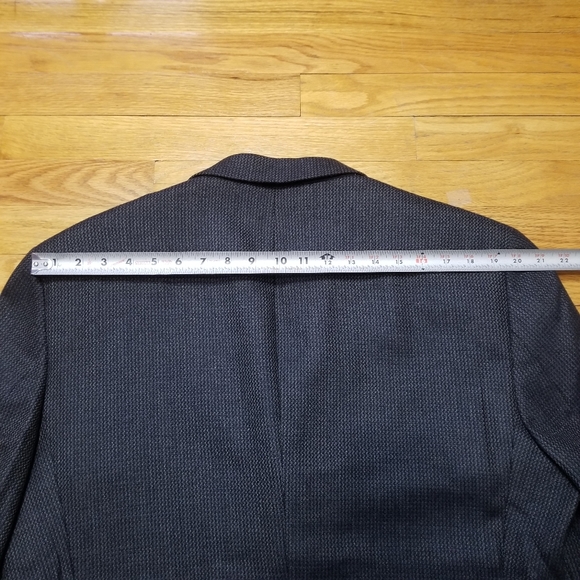 Jos A. Bank Tweed Sport Coat 43R Corporate Cashmere Wool 3 Button Gray Navy - Picture 11 of 13
